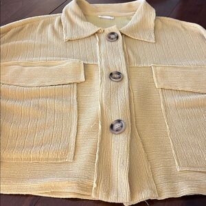 BUCKETLIST Mustard Yellow Knit Shacket